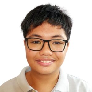 boy with eyeglasses wearing a collared shirt